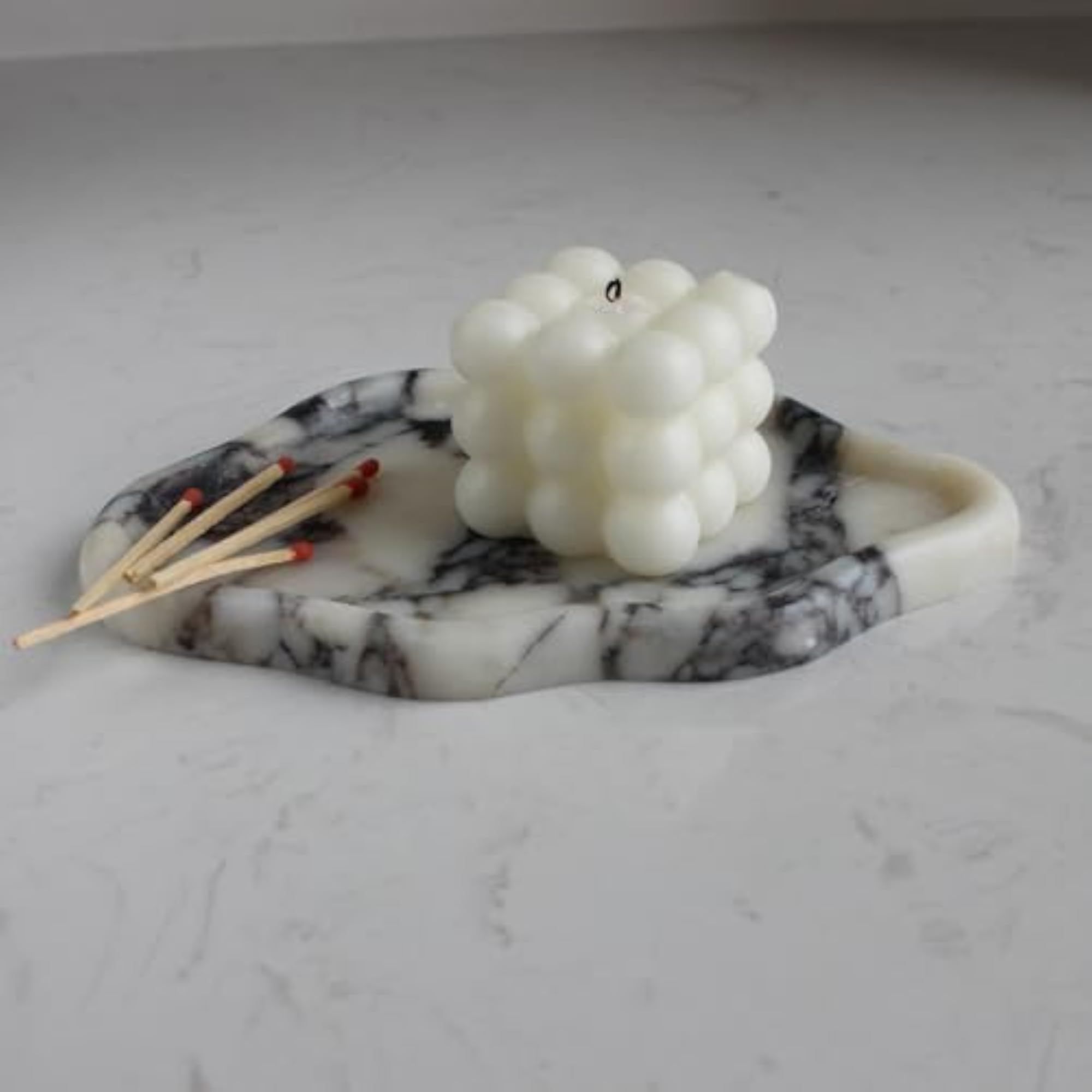 Natural Calacatta Viola Marble Cloud Shape Jewelry Dish for Women
