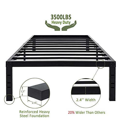 45Minst 18 Inch Maximum Storage Bed Frame/Reinforced Platform /3500Lbs Heavy Duty/Easy Assembly/Mattress Foundation/Steel Slat/Noise Free, Twin Xl #TOP3
