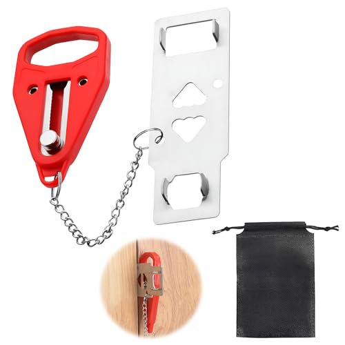 Portable Door Lock for Hotel Travel Safety Stainless Steel Travel Security Device, Extra Safety Tool, Portable Hotel Security for Home Apartment Dorm Bedroom, Door Stop Safety Tool