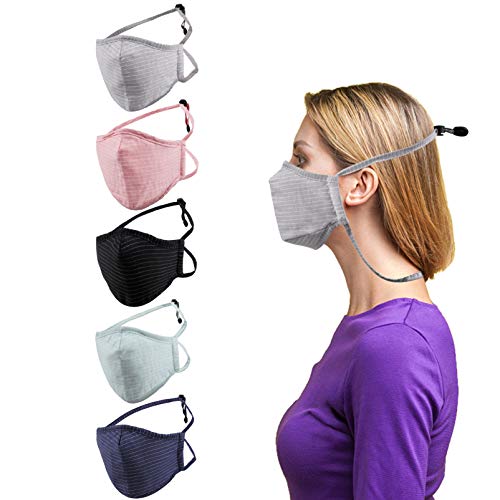 Tie Cotton Reusable Face Mask Women Men male female Fashion Lanyard Washable Breathable Designer Cloth Fabric Madks Cubre Bocas mascarillas adjustable Adult Earloop Mouth Nose Cover point black blue
