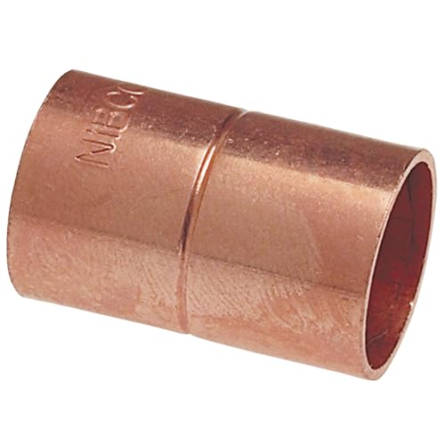 Image of NIBCO Fig No 600-RS, 1 in. Copper Coupling with Rolled Tube Stop, Cup x Cup, Solder