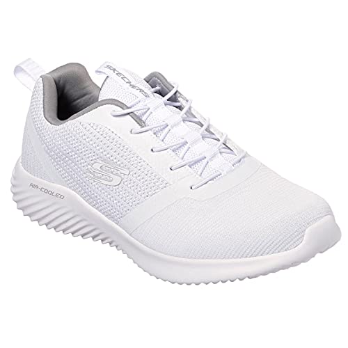 Skechers Herren Bounder Sneaker, White Mesh Pu Trim, 42.5 EU – Ansicht 3