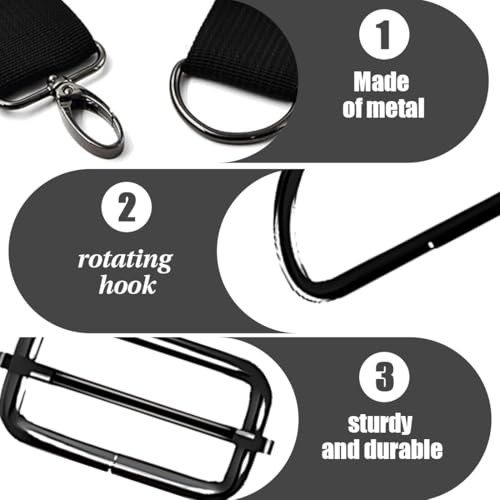 JUGUTA 18 Stück Taschenzubehör Zum Nähen Zubehör, D Ringe 40Mm, Leiterschnallen Und Karabinerhaken Mit Drehgelenk, Metall-Set Für Diy Handtaschen, Hundegeschirr Und Schlüsselanhänger