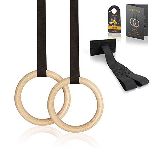 High Pulse Anillas de gimnasia Incl. Anclaje puerta, cinta antideslizante y poster de ejercicios