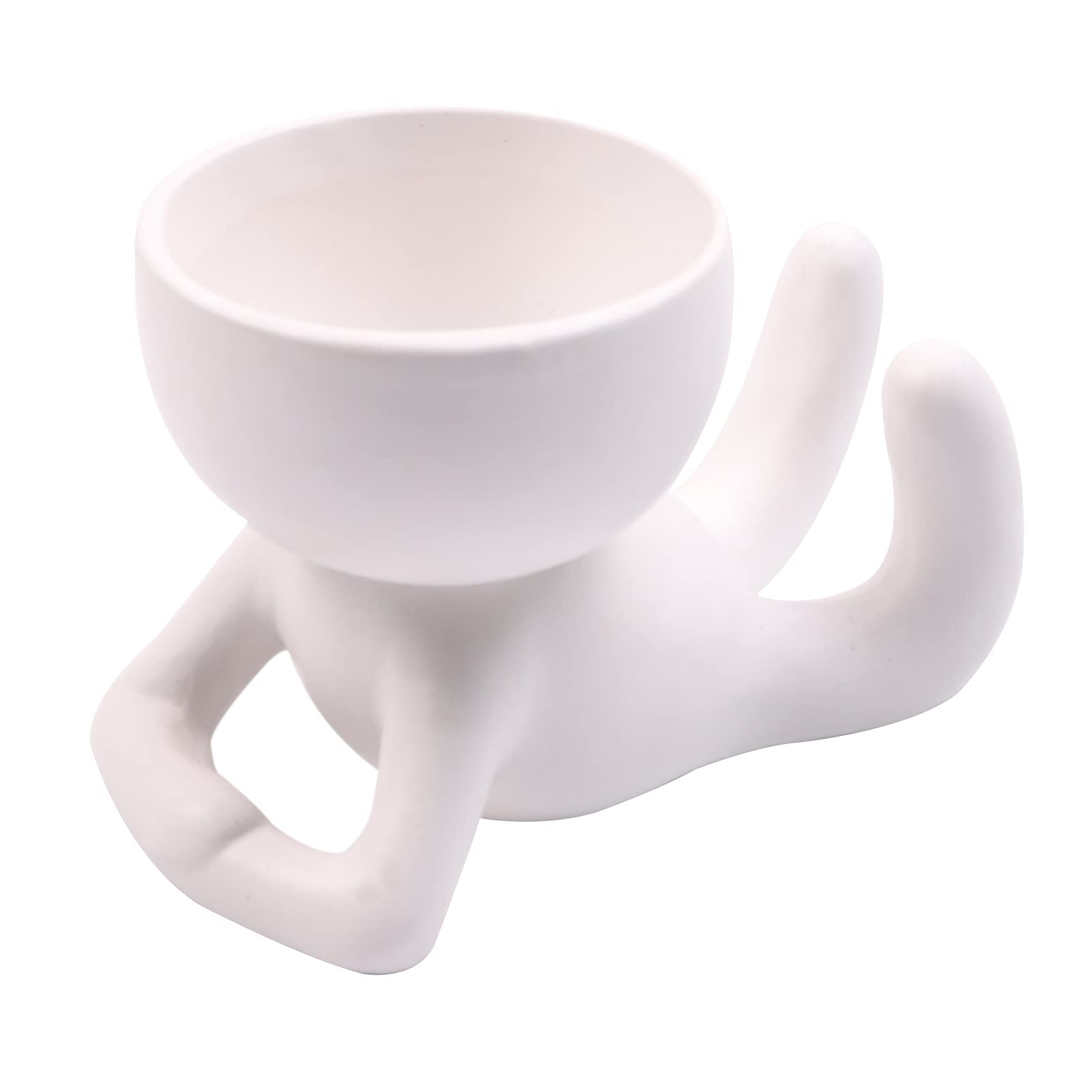 Humanoid Ceramic Flower Pot Succulent Pot Plant Small Vase Crafts Desktop Decoration YL1482-1 DOOMUN