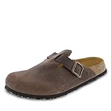 clogs schuhe herren mit fell  JOE N JOYCE Amsterdam Clogs, für schmale Füsse, Größe: 41 EU, Farbe: Braun, Material: Leder geölt, Hausschuhe, Pantoffeln, geschlossene Sandalen