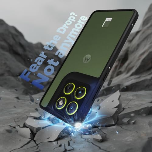 Image of RIGGEAR Shockproof Sleek Hybrid Armor Back Cover Case for Motorola Moto Edge 70 5G (Clear PC + Black TPU Bumper)