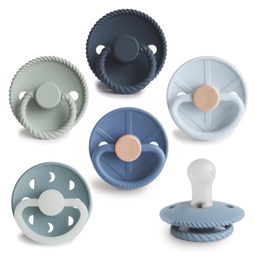 FRIGG SilkySoft Silicone Baby Pacifier 6-Pack Endless Sea | Made in Denmark | BPA-Free (0-6 Months)