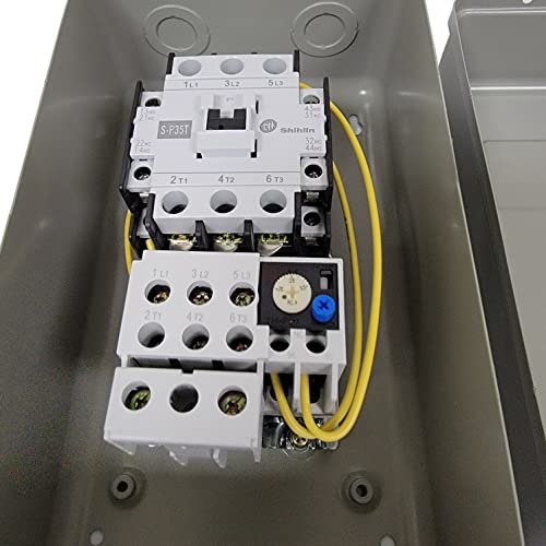 Motor de arranque magnético para control de motor eléctrico compresor de aire 20HP 38 AMP 3 fases 460VAC con relé de sobrecarga ajustable miniatura 4