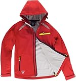 Tejido técnico Softshell: cortavientos, repelente al agua y resistente al desgarro con membrana transpirable.