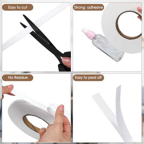 Image of Tatuo 2 Rolls Double Sided Foam Tape PE Foam Tape Sponge Soft Mounting Adhesive for DIY Craft Picture Poster Hanging (1 /2 Inch by 33 Feet,White)