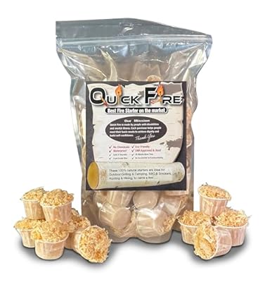 Quick Fire Starter Pods in Resealable Packs - Fire Starters for Campfires, BBQ, Grill Pit, Wood Stove & Charcoal Starter, 20 Min Burn Time,30 Extra Large Pods, USA Made, Brown