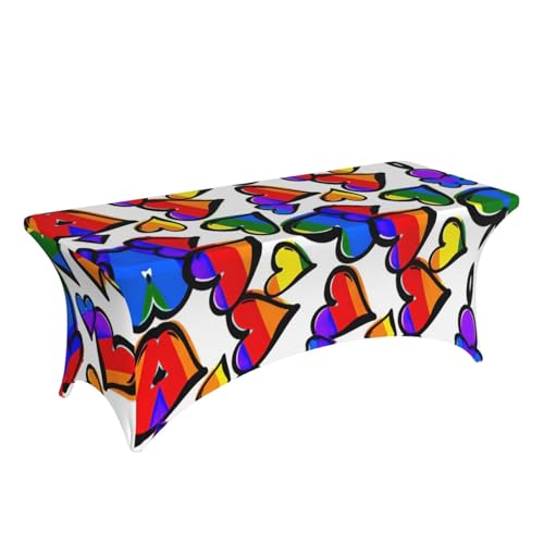 Nappe extensible lavable 1,8m anti-plis arc-en-ciel pour protéger vos tables de banquet