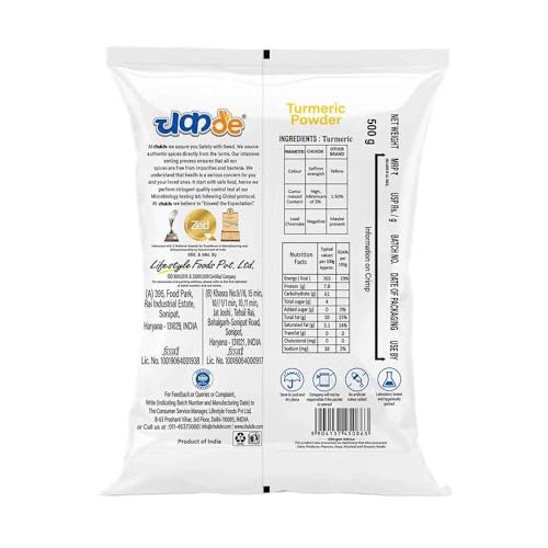 Image of Chukde Haldi Powder - Turmeric Powder - 1 Kg (500gm x 2) | Authentic Indian Spice for Flavorful and Colorful Dishes | Rich in Curcumin with Anti-inflammatory and Antioxidant Properties