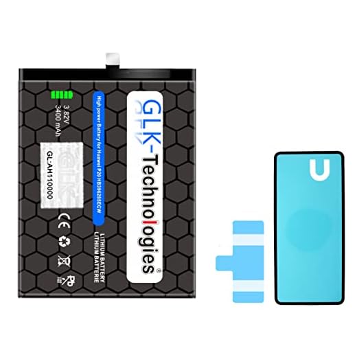 High Power Ersatz Akku kompatibel mit Huawei P20 / Honor 10 | GLK-Technologies Battery | accu | 3400 mAh | inkl.2X Klebebandsätze