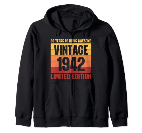 80 cumpleaños 1942 Sunset Vintage Tees 80 años impresionante Sudadera con Capucha