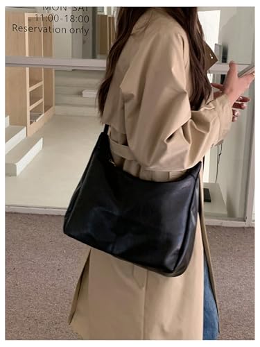 Image of Floerns Women's Soft PU Leather Crossbody Bag Vintage Slouchy Hobo Bag with Zipper