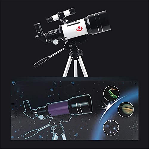 Telescopio refractor 70mm 15X-150X con trípode y mochila miniatura 7