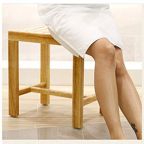 Taburete de baño de madera seguro para ancianos y ducha cómoda 4