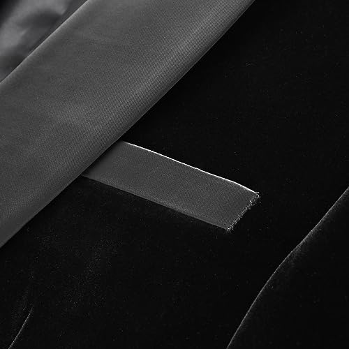 Mens Velvet Blazer Slim Fit Tuxedo Suits Jacket Shawl Collar Solid Jacket Wedding Dinner Prom One Button Blazer Jacket4