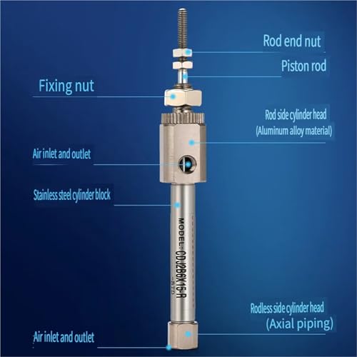 Mini cilindro neumático CDJ2B6X5R para proyectos y tareas de precisión 5