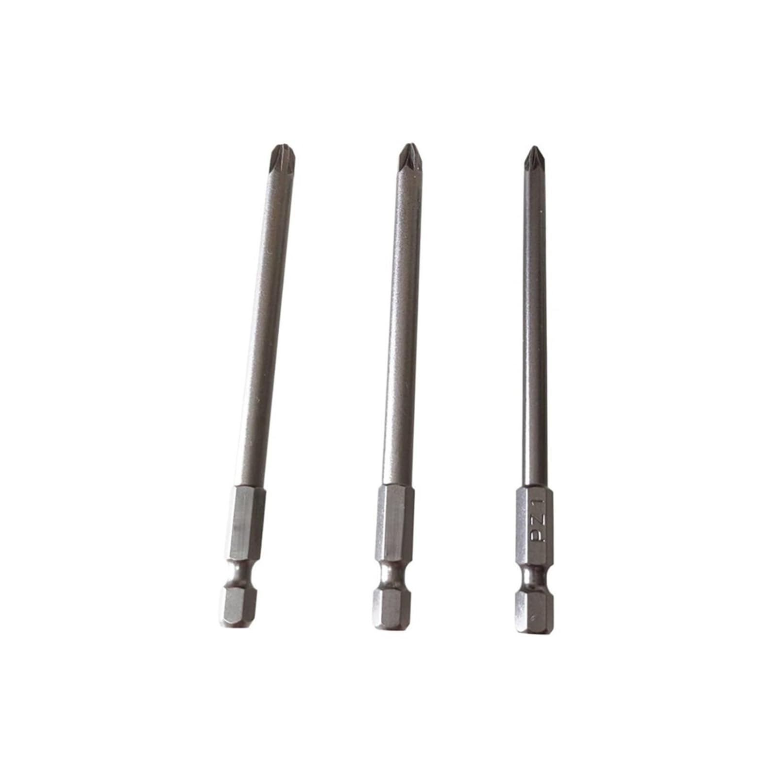 1 oder 3 PZ1 PZ2 PZ3 Schrauberbits, 100 mm, 6,35 mm Sechskantschaft | Aus legiertem Stahl für passende 1/4-Zoll-Bithalter und übliche Schraubarbeiten(Pz1 Pz2 Pz3-3pcs)