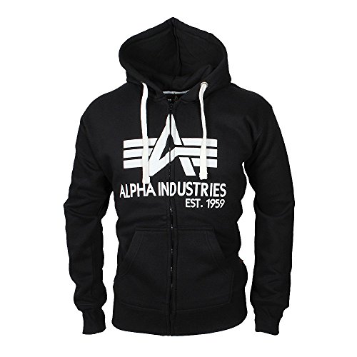 Alpha Industries Herren Big A Classic Zip Hoody Indoor Weste, Schwarz...