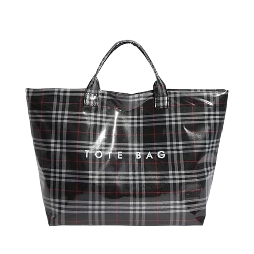 Bolso Nylon-Bolso Tote Elegante De Gran Capacidad, Bolso De Hombro Resistente A Rasgaduras, De Papel A Prueba De Roturas, Ideal para Uso Diario. (Black, One Size)