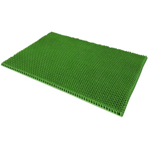Home Tresor - Zerbino in Gomma Resistente alle Intemperie Tappeto Ingresso Antiscivolo Asciugapassi Antibatterico Antipolvere con Setole - Verde 40x60 cm (Set 2 Pezzi)