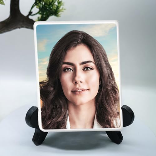Image of Personalized Porcelain Photo Memorial Garden Stones, Headstones for Graves, Waterproof Outdoor Picture, Photo Plaques for Cemetery, Custom Cameo Insert, Ceramic Picture for Gravestones Grave Markers