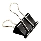 12Pcs Metal Paper Clip Foldback Metal Binder Clips Black Grip Clamps Paper Document Office Stationery Practical Design