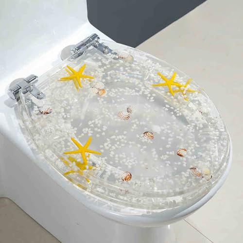 便座ソフトクローズ、 ゆっくり閉まる透明樹脂製トイレシート U/V/O型トイレ対応 34x42cm(D Style)