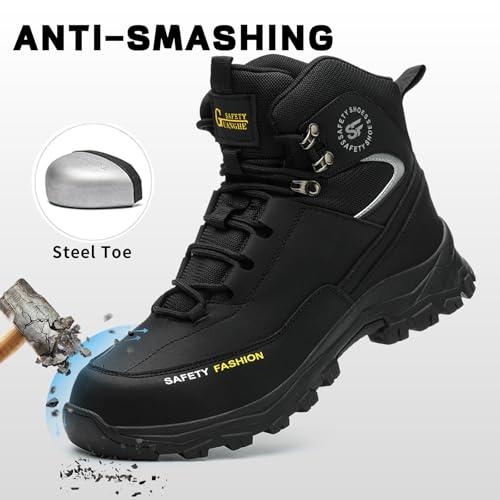 Image of Steel Toe Shoes Puncture Resistant Safety Work Boots for Men.