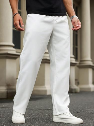 Image of dockstreet Straight Wide fit Long Length Trouser Style Drawstring Trackpant for Men /Trending Sporty Style, Relaxed Casual Pants for Men
