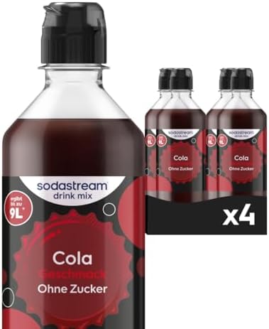 SodaStream drink mix Cola ohne Zucker, 4er Pack (4 x 440 ml) | Zuckerfreier Sirup für gesprudeltes Wasser, ergibt bis zu 36L Fertiggetränk