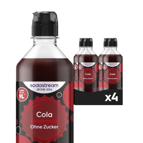 Sodastream drink mix Cola ohne Zucker zuckerfreier Sirup für gesprudeltes & stilles Wasser 4er Pack (4 x 440 ml) ergibt bis zu 9L Fertiggetränk