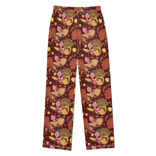 ZZXXB Autumn Turkey Boys Long Pants Soft Trousers Elastic Waist Kids Lounge Bottoms with Pockets S-XL