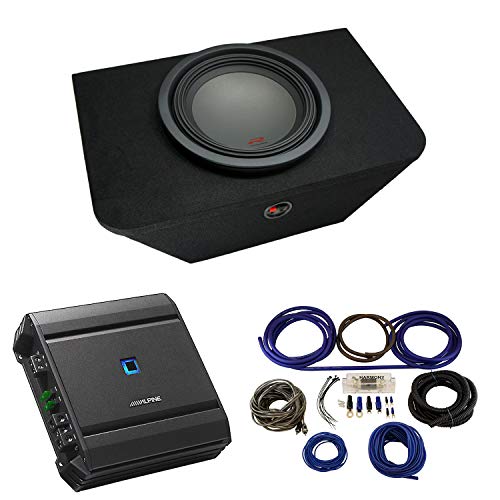 Compatible with 2000-2009 Honda S2000 Custom Fit Alpine Type R R-W12D4 Single 12" Sub Box Enclosure with S-A60M Amplifier & 4GA Amp Kit