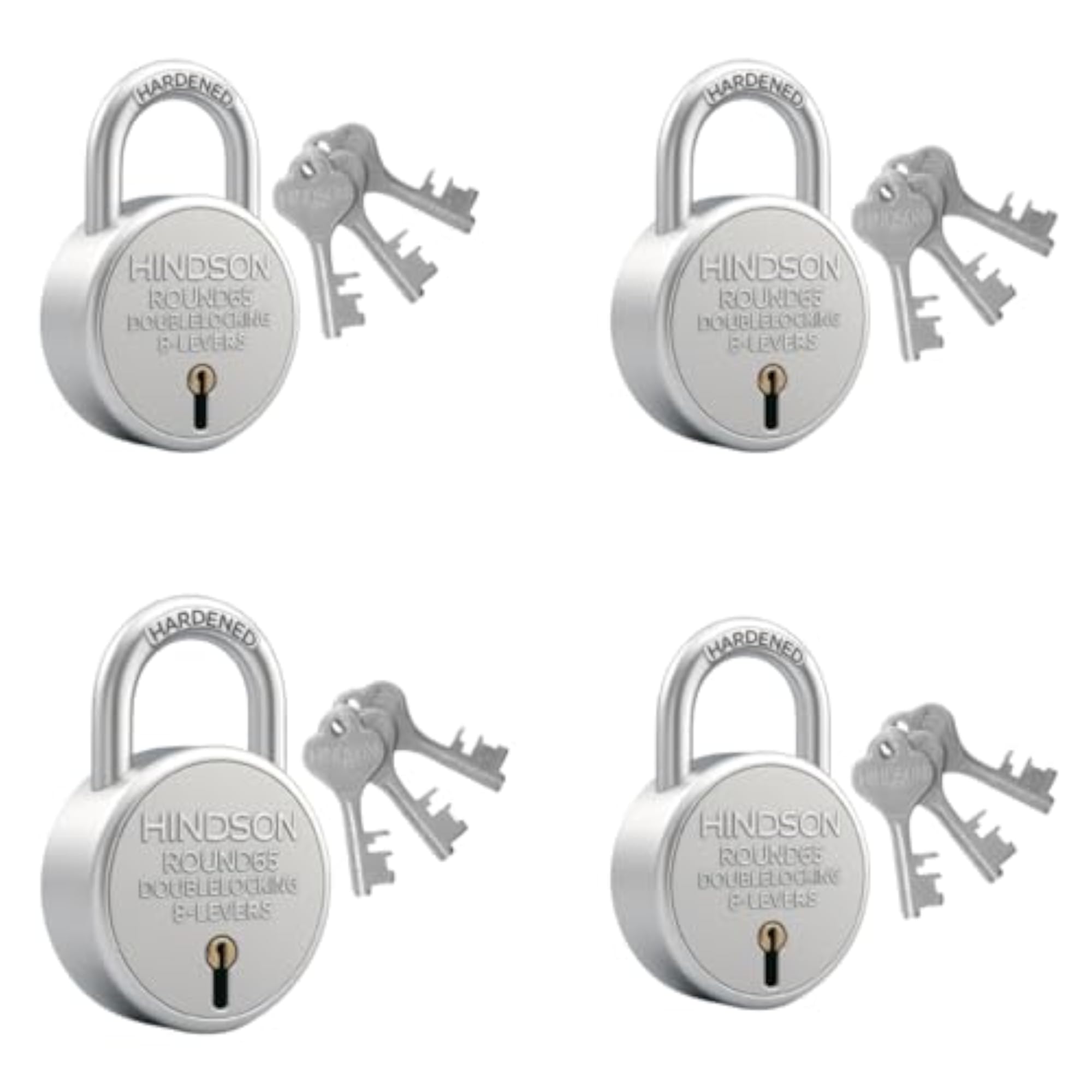 Round 65 Safety Locks with 3 Keys, Pack of 4