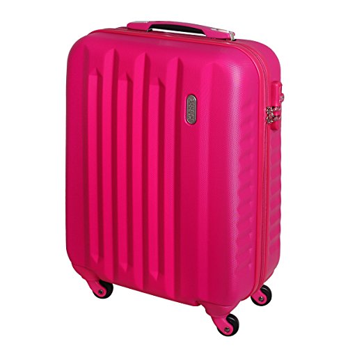 Preisvergleich Produktbild Karry Handgepäck Bordgepäck Hartschalen Koffer für Kurzreisen Urlaub Reisen Businesskoffer Trolley Case TSA Schloss 30 Liter Pink 811