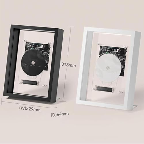 Odtwarzacz CD do montażu na ścianie z pilotem, wyjściem Bluetooth 5.0 i AUX, wyświetlacz LED, do dekoracji domu, biura, bez wbudowanego głośnika