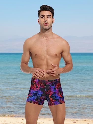 Image of Men's Square Leg Swimming Jammer Shorts UPF50+,Men Swimsuit Swim Jammers Fabric Shape Retention