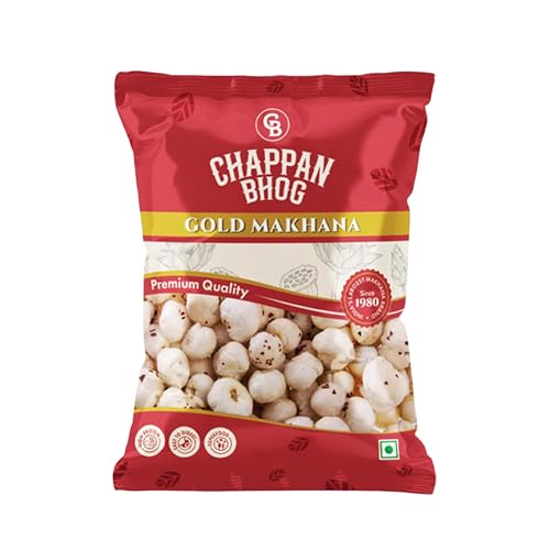 Image of Chappan Bhog Gold Foxnuts Makhana 250 grams - 5+ Suta Extra Large Phool Makhana |India's No.1 Makhana Brand | High Protein, Keto, Gluten Free Healthy Snacks| Fasting Snacks| 20+ Health Benefits