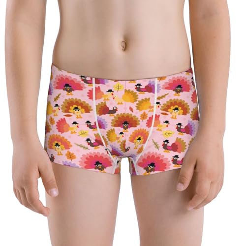 Boys' Cotton Boxer Brief Soft Underwear-Happy Thanksgiving Turkey