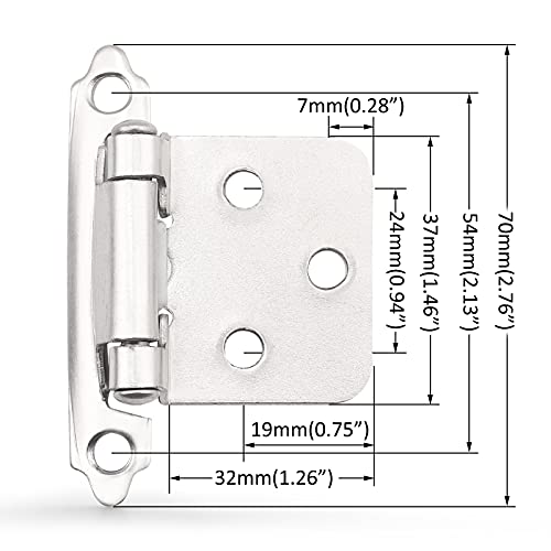 Gobekor 10 Pack Self Closing Kitchen Cabinet Hinges Brushed Nickel Overlay Cabinet Hinges For Kitchen Cabinets #TOP6