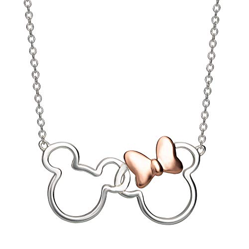 Disney Minnie And Mickey Silver & Rose gold Plated Necklace