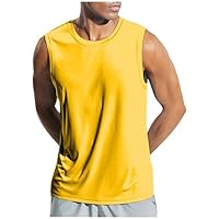 Débardeurs d'été solides pour homme - Basiques - Grande taille - Sans manches - Pour les vacances 2025 - Chemises musculaires - Débardeur pour homme, jaune, XXL