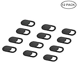 EVERMARKET T1 Laptop Camera Cover, Ultra Slim 0.026 inch Premium Slide Webcam Cover Blocker for Computer, Mac, iMac, iPhone, Smartphones, Surface, Security Privacy Sliding Covers (12 Pack)
