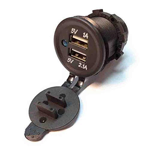 Cargador USB coche 2 entradas Empotrable 5v 3,1A para coche, furgoneta, camper,...