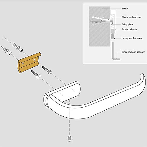 Support papier toilette laiton mural et anneau pour optimiser l'espace